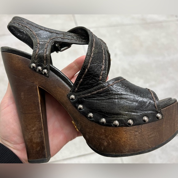 Prada Wood Platform Sandals EU 37 - Picture 3 of 4